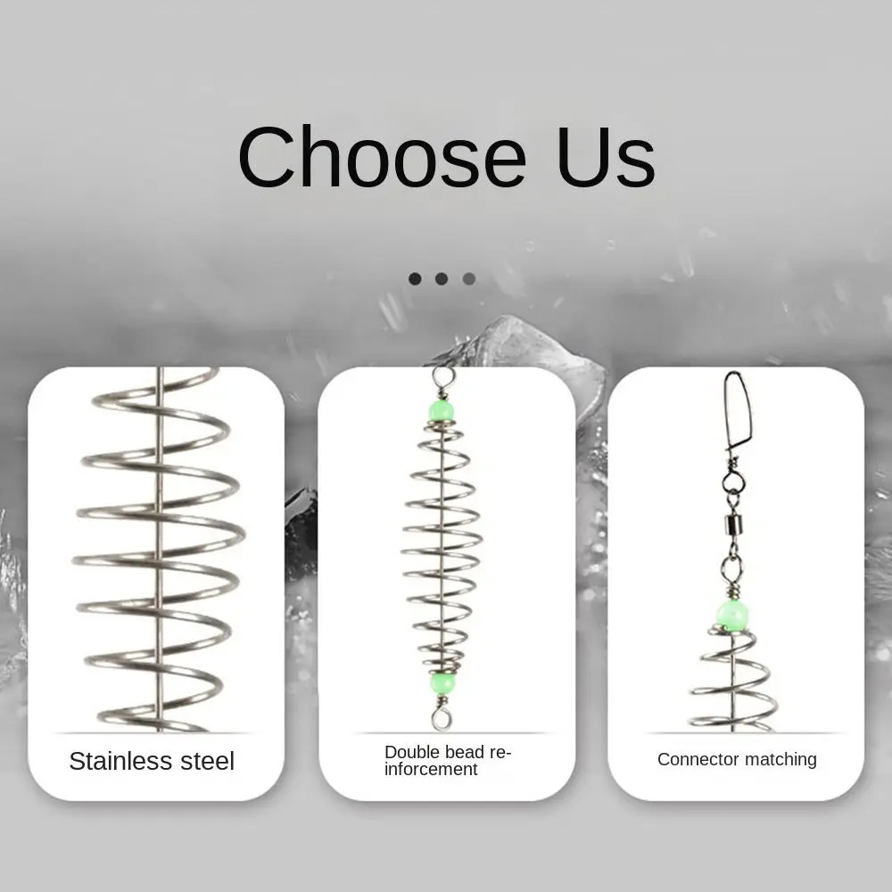 New Style 10 Pcs/Set Fishing Bait Spring Lure Inline Hanging Tackle Stainless Steel Feeder