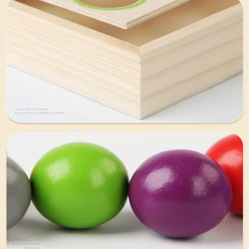 Color Sorting Balls Preschool Kindergarten Learning Activities Kids Wooden Matching Game Learning Color Sorting Toy Matching