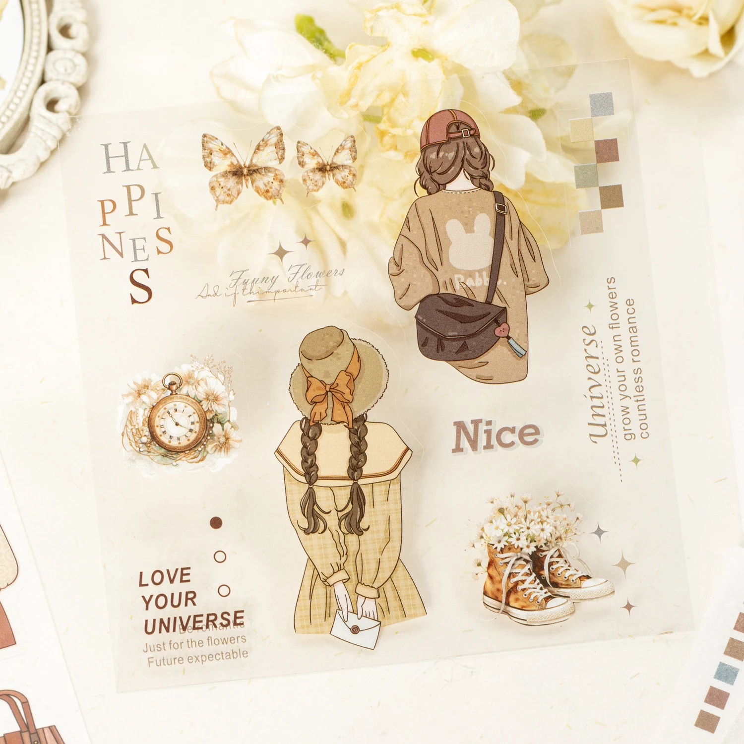 Cardiac Moments Series Kawaii Character Landscaping Sticker Book Creative DIY Journal Material Collage Stationery