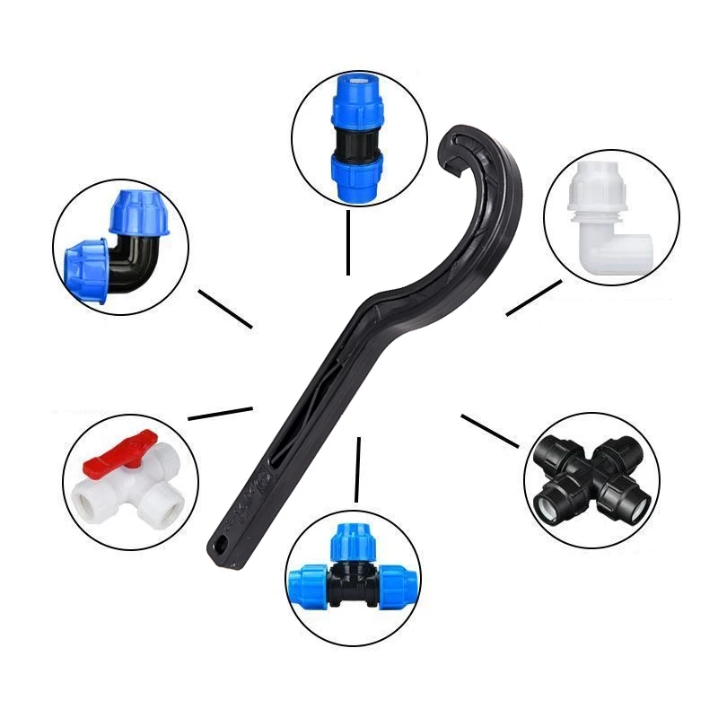 20/25/32mm PE Pipe Fast Connecting Fittings PVC Pipe Valve Lock Nut Wrench Wrench Irrigation Tubing Repair Tools Wrench 1Pc