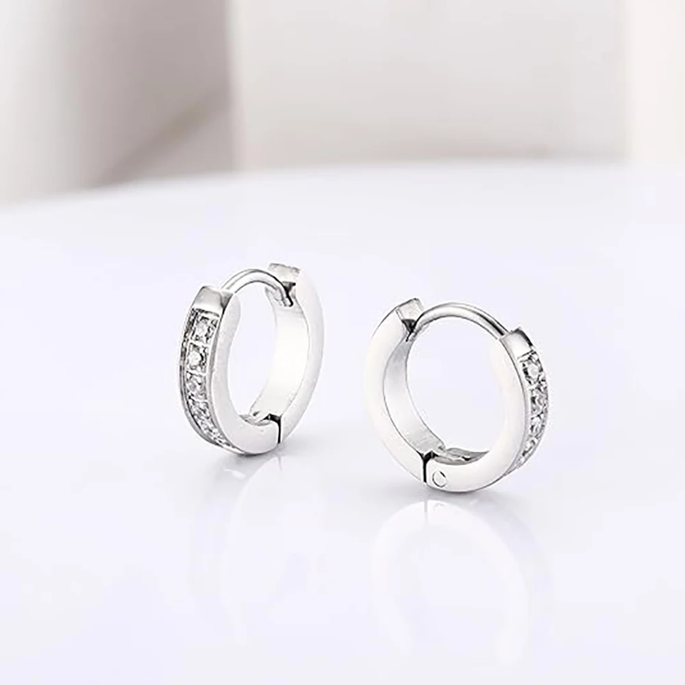 Stainless Steel Hoop Earrings for Women Men Minimalist Huggie Earrings Hypoallergenic Small Round Earrings