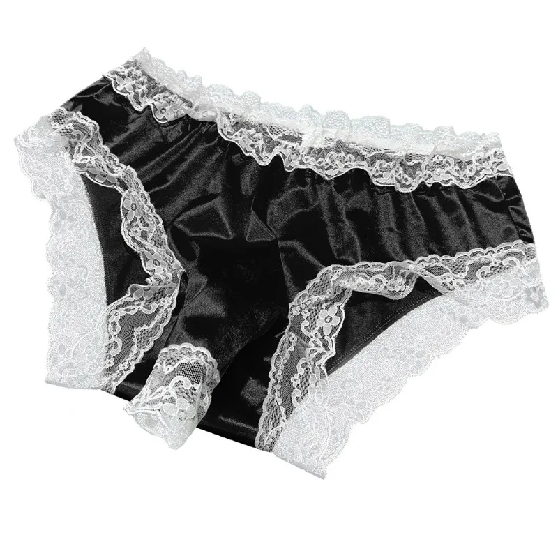 ملابس داخلية مثيرة مفتوحة الفيل للرجال ملابس داخلية سيسي ملابس داخلية متقاطعة ملابس داخلية جرلي خادمة دانتيل ساتان ملابس داخلية كلسون أنثوي #3