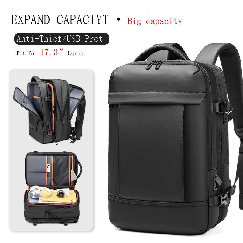 

OEM ODM Custom Factory Large Capacity Expandable Travel Backpack USB Charging Port Oxford Fabric Business Trip Laptop Bagpack