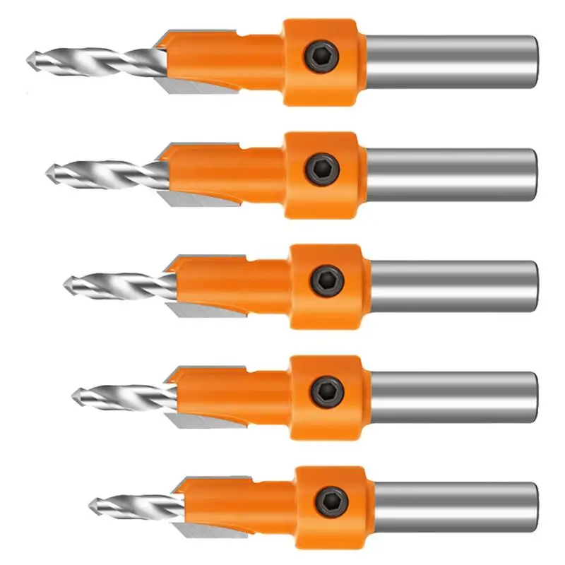 Verzonken Boor Set 8Mm 10Mm 5 Stuks Elektrisch Gereedschap Voor Houtbewerking Houtbewerking Gereedschap Verzonken Boor Bit Voor Hout Mdf Acryl