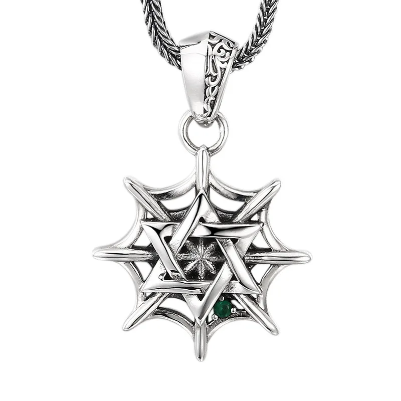 NEW S925 Sterling Silver Jewelry Wholesale Vintage Fashion Rudder Hexagram Star Pendant Selected Gifts