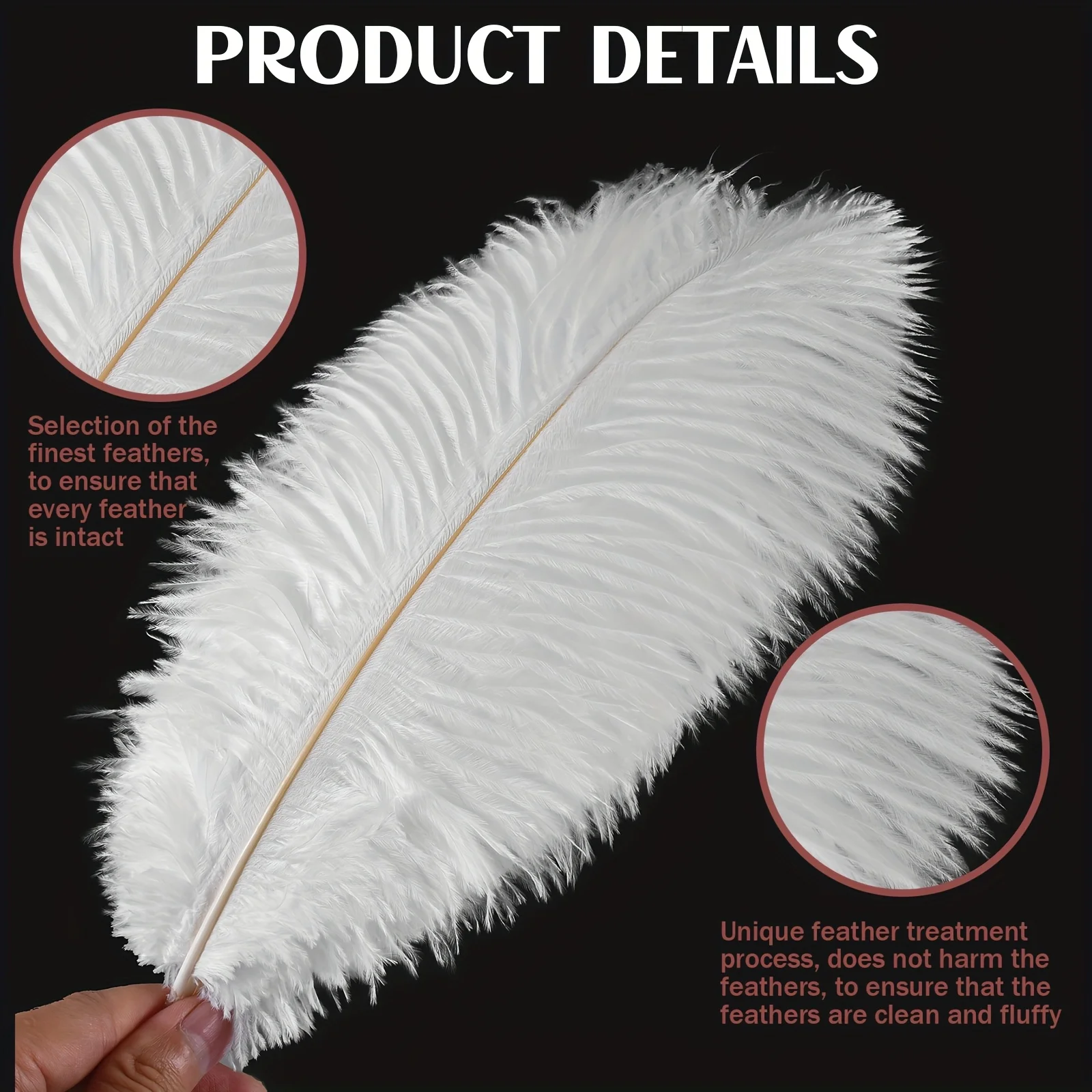 Penas de avestruz naturais de 30-35 cm |   Alta qualidade para DIY, casamento, festa, palco, fantasia e decoração de casa |   Várias cores disponíveis