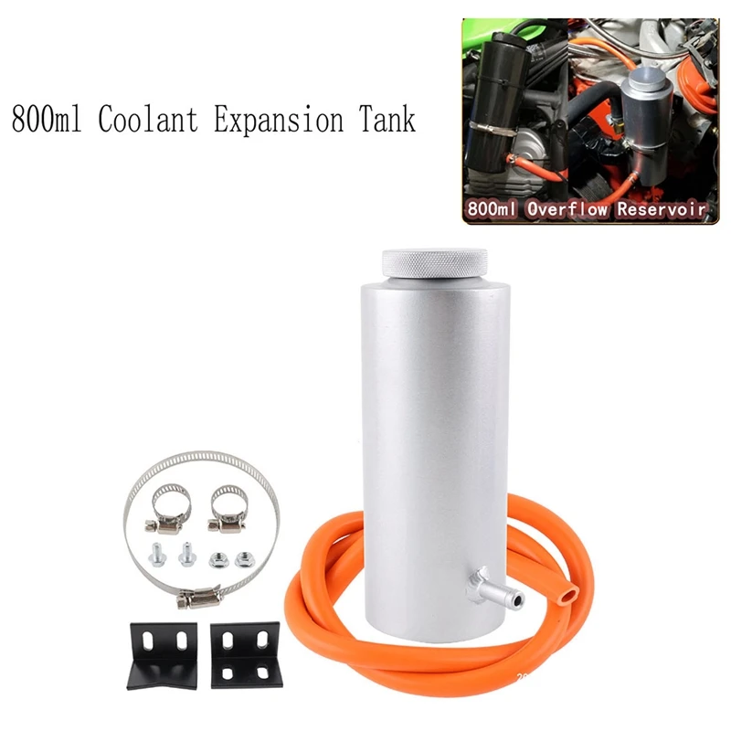 Aluminum Car Universal Radiator Coolant Tank 800Ml Coolant Expansion Tank Cooling Catch Bottle Overflow Reservoir