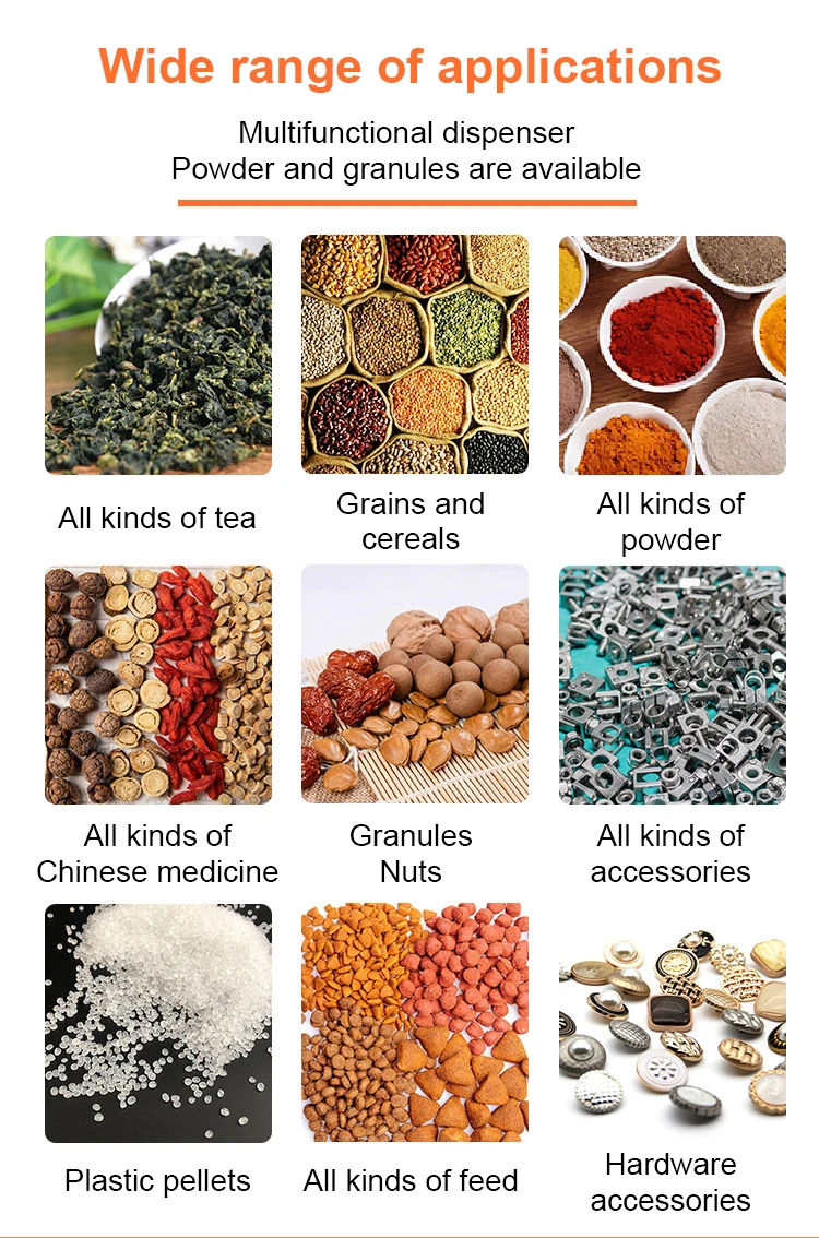 FR-900 100g 500g Desktop PE bag Coffee bean nut heat sealing machine Small quantitative filling date printer Horizontal