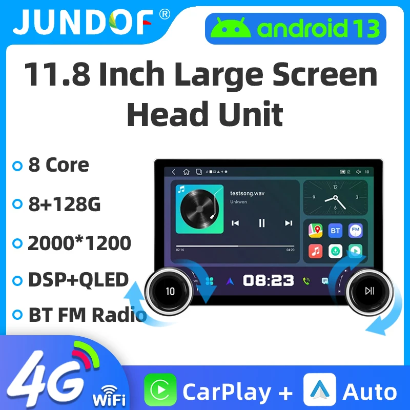 11.8 inch 2K Android Car Radio Multimedia Player Carplay Android Auto WIFI&4G GPS Navigation AI Voice Car Audio 2Din Autoradio 