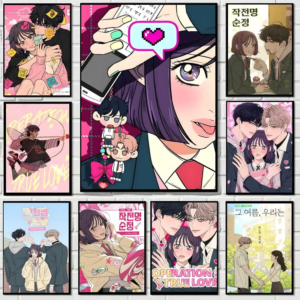 Webtoon O-Operation True Love Poster Self-adhesive Living Room Bedroom Party Bar Decor Moisture-proof Fade-resistant