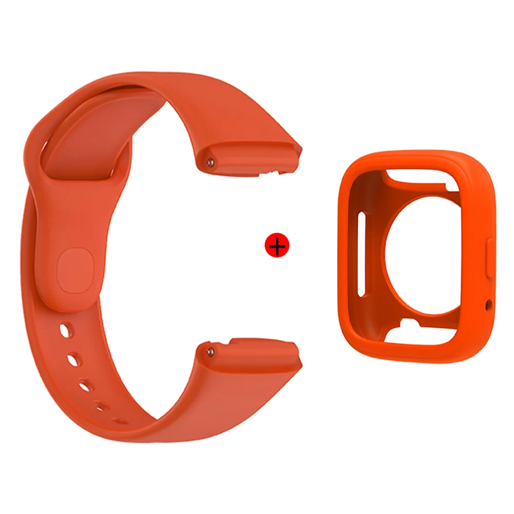 For Redmi Watch 3 Active Strap 2-in-1 Watchband +Case Soft Silicone Seperated Wristband Set Watch Accessories