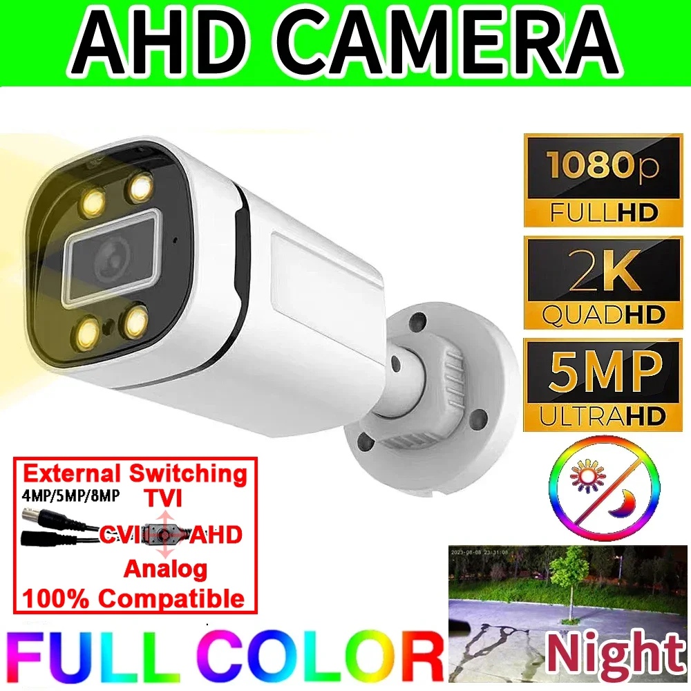 camera impermeavel de visao noturna colorida cctv ahd 1080p 4mp hd matriz luminoso led digital ao ar livre rua novo 5mp 24h h265 ip66 01