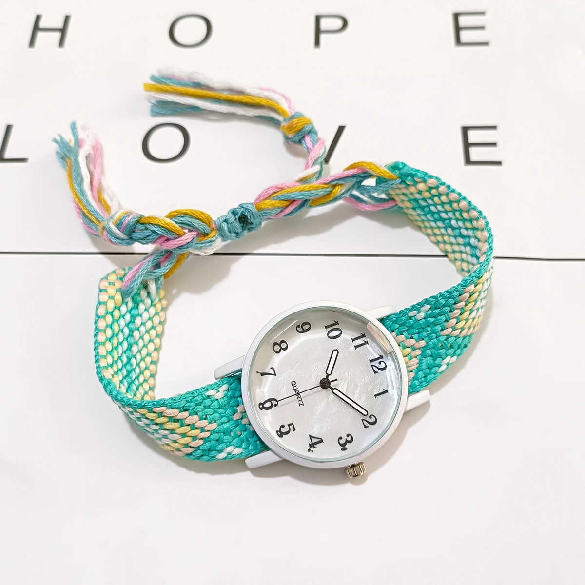 Women Color Adjustable Woven Bag Quartz Watch