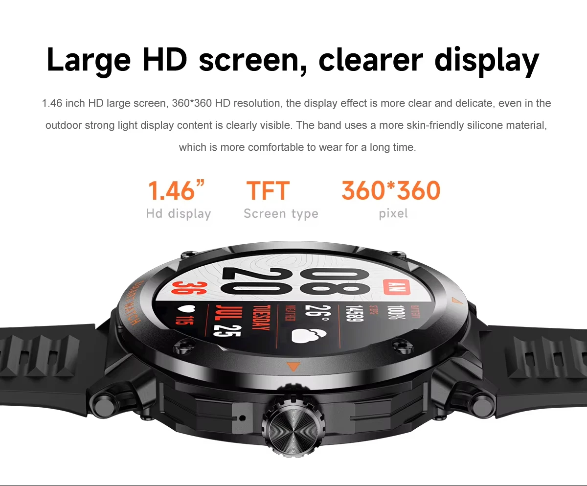 NFC Smart Watch with Wireless Earphone, Bluetooth Call