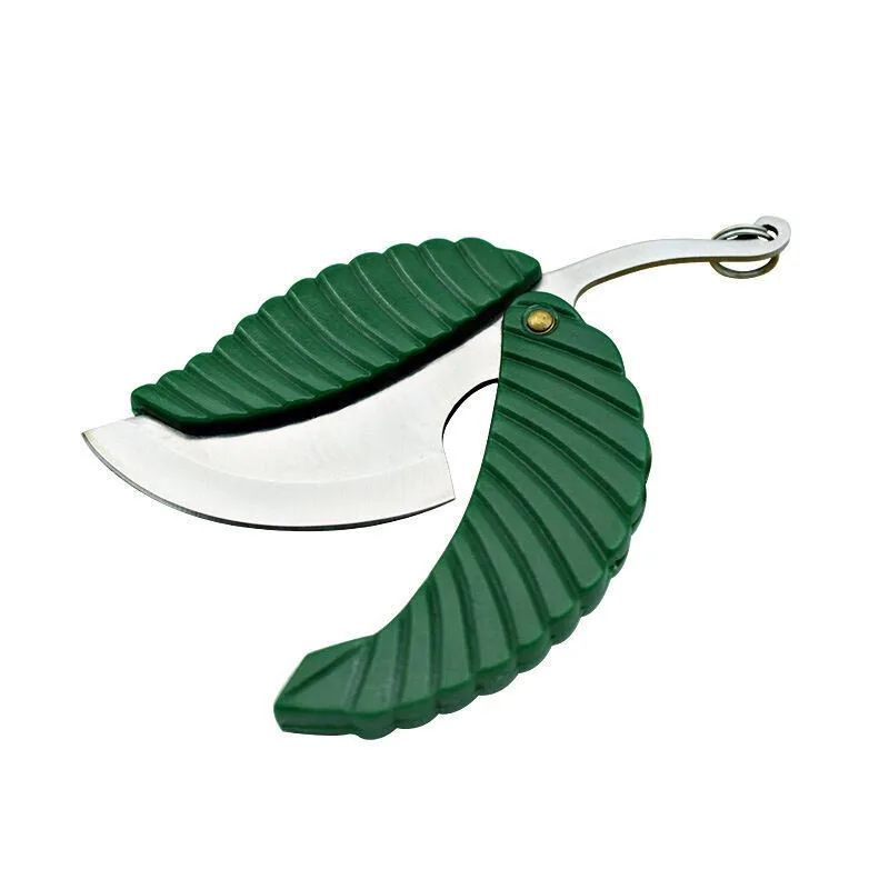 Multifunction Mini Fold Leaf Shape Pocket Knife Kitchen Stainless Steel Fruit Vegetable Peeler Portable Camping Equipment Tools