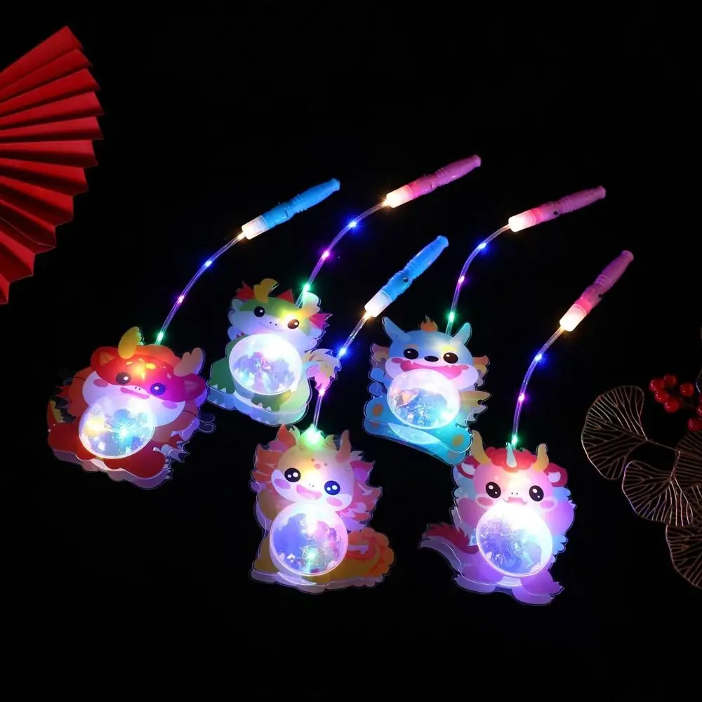 

Plastic Year of the Dragon Cartoon Lantern Cartoon Electronics Dragon Shape Lanterns Chinese Style Handheld Festival Lanterns