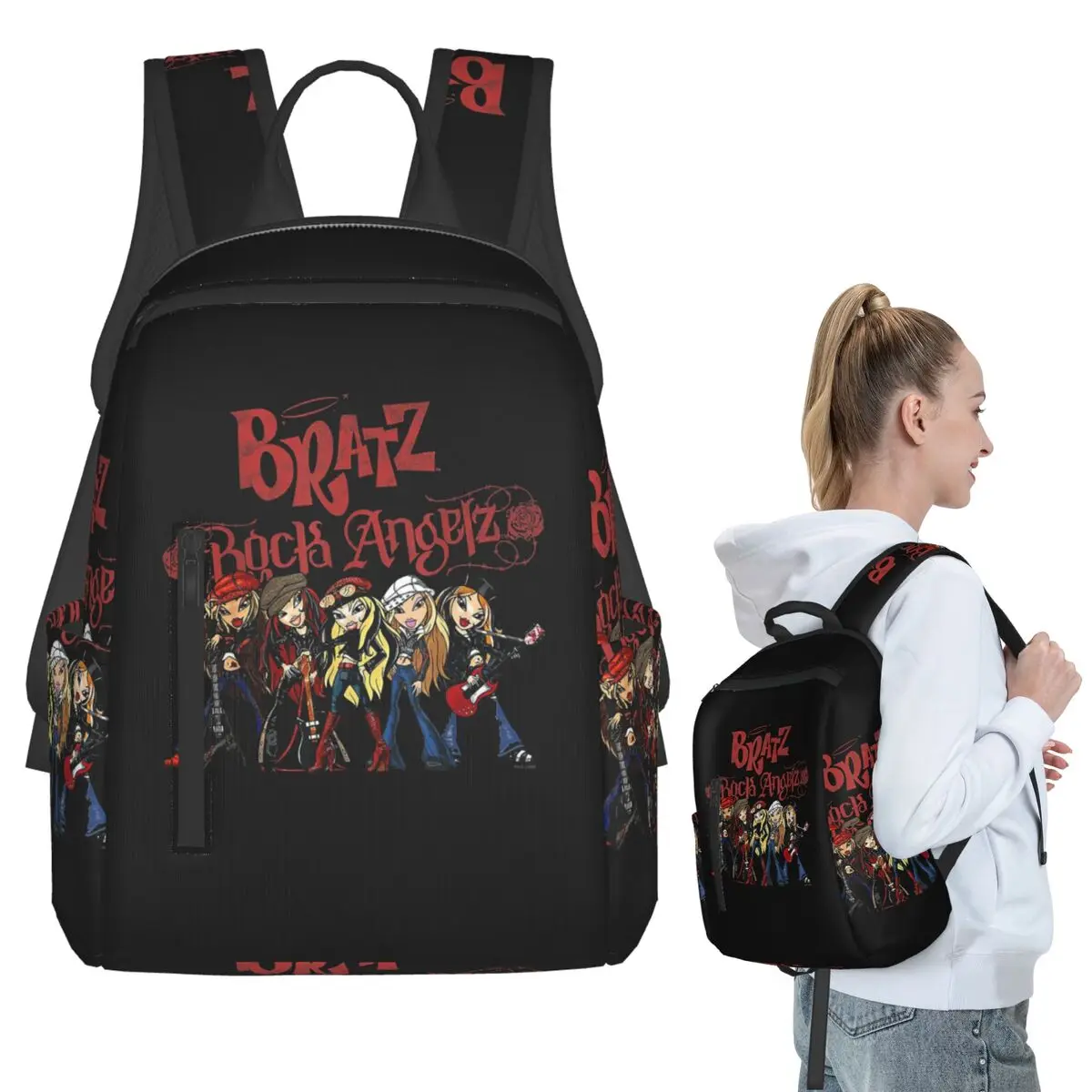 

Рюкзак Bratz Rock Angelz Group Shot, студенческая сумка для книг, детская школьная сумка, сумки на плечо для ноутбука, сумки на плечо для мальчиков и девочек