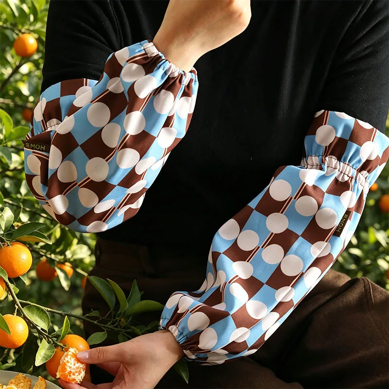 Vintage Arm Sleeves with Wipe-Clean Water Repellent Fabric for Floral Crafting Kitchen Housework, 2 Colors