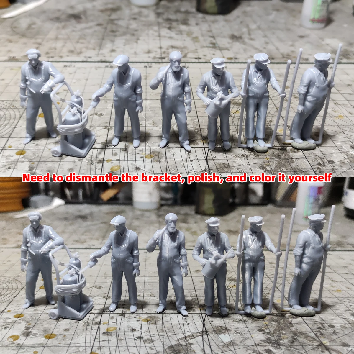 1/35 1/48 1/72 Z HO Modellbahn Maßstabsmodell-Set 3D Harz Miniatur-Soldatenfiguren Diorama Unbemalte Eisenbahner DIY – Detail 3