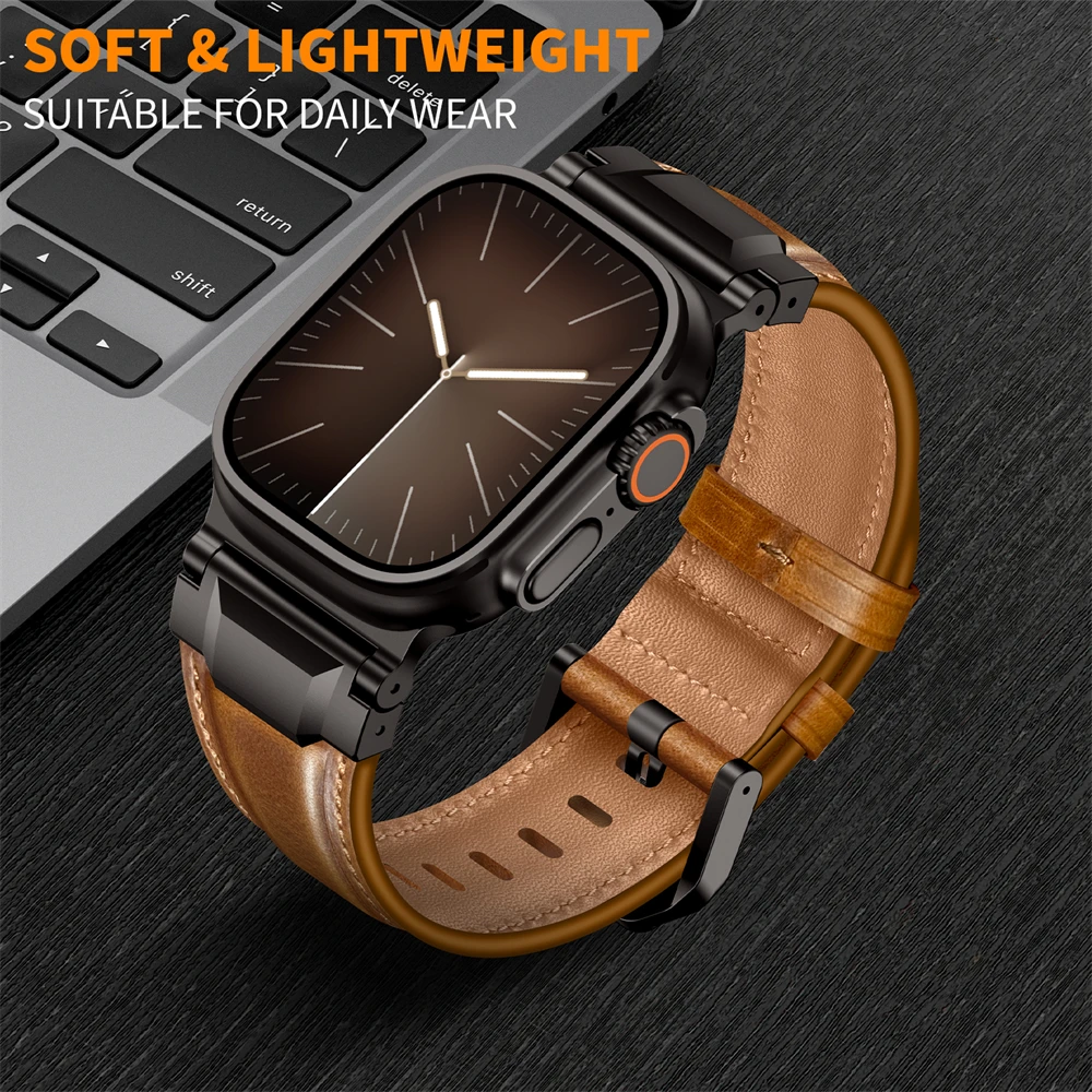 Smartwatch Premium Watches For Women - Premium-Lederarmband im Rüstungsdesign für Apple Watch