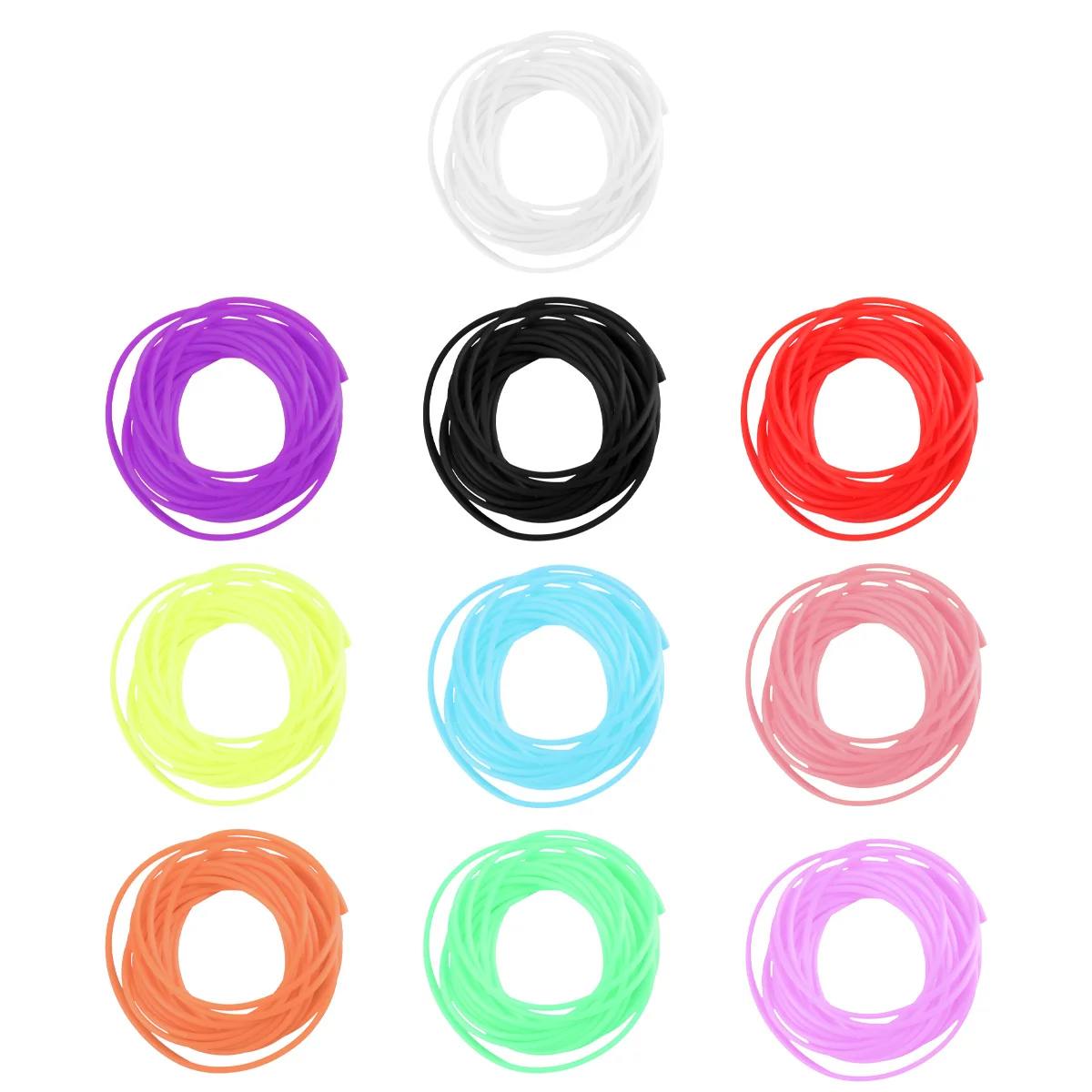 

10 Pcs Braided Silicone Rope Set Jewelry Kit Making Rubber Supply Bracelet DIY Necklace Hanging