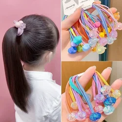 5pcs Kawaii Rubber Hair Bands Headband Candy Color Elastic Weaving Bobbles Hair Tie Rope for Children Girls Kids Accessories