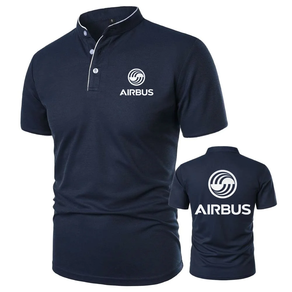 Mens Short Sleeve Polo Shirt AIRBUS AVIATION Flight Airbusfan A320 Tee Vintage Henley Shirt Mesh Cotton T-Shirts Camping Tshirt