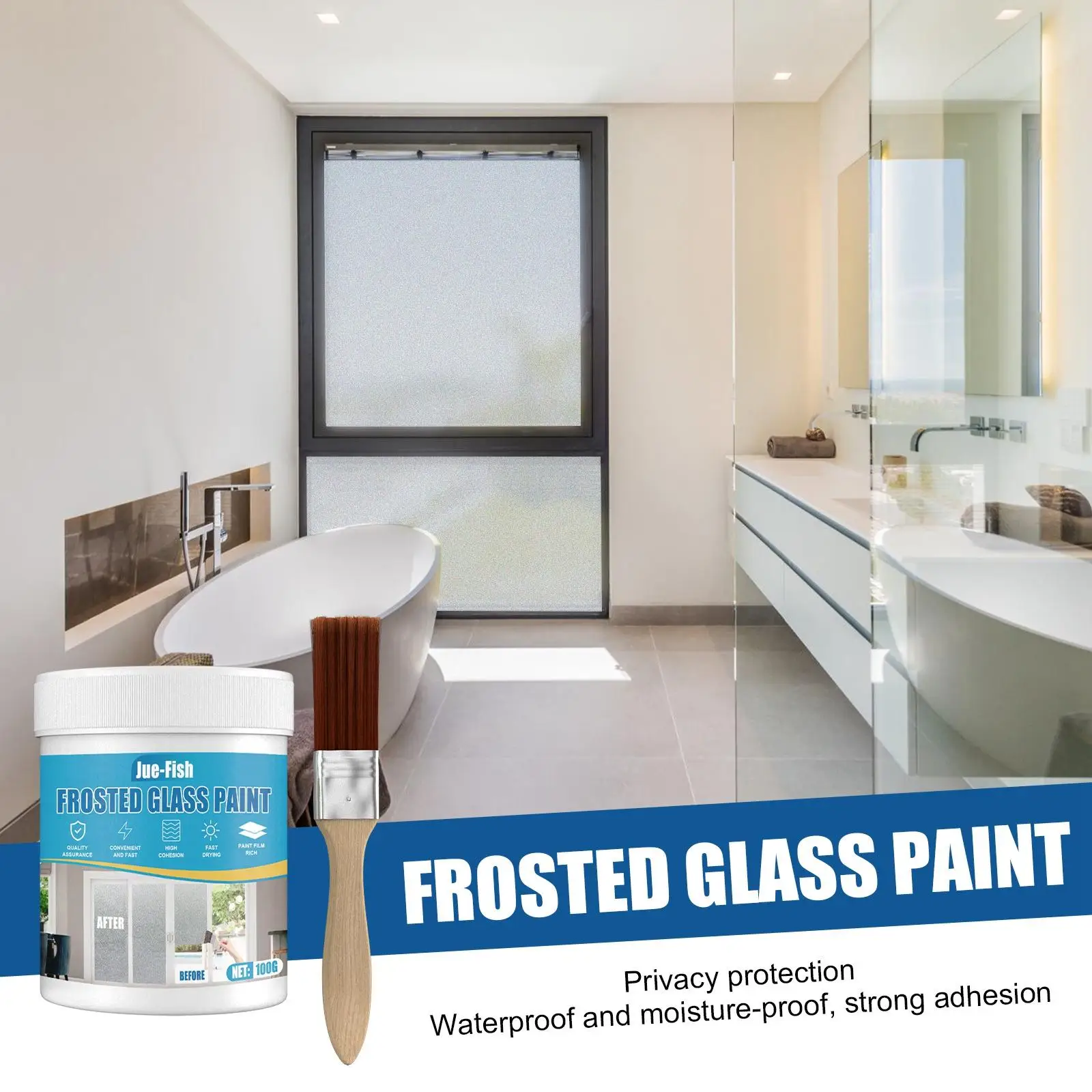 100ml Frosted Glass Film Paint, Waterproof Glass Decoration Window Film Skylights Glass Doors