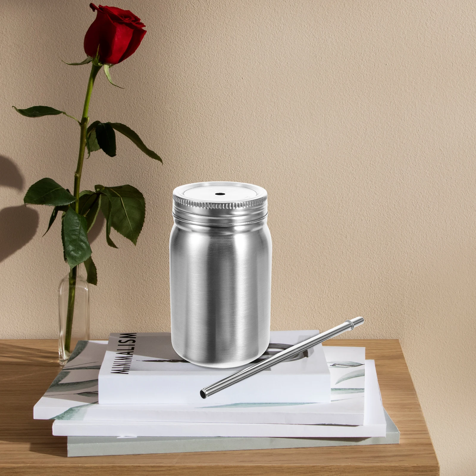 

2 pcs Stainless Steel Mason Cups 700ml Single Layer Reusable Drinkware Perfect for Home Office Bars Kitchen Storage Containers