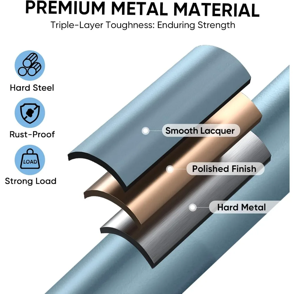 3 Step Ladder, Heavy Duty Foldable Step Stool, Portable Steel Folding Stool for Household Garage Storage (Blue)