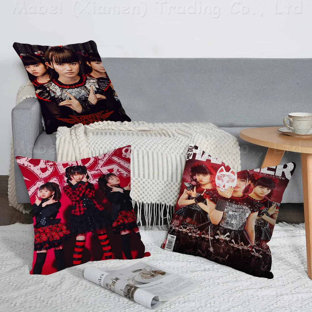 Babymetal Japanese Idol Group Pillow Covers Cartoon Sofa Decorative Home Double-sided Printing Short Plush Cute Cushion Cover