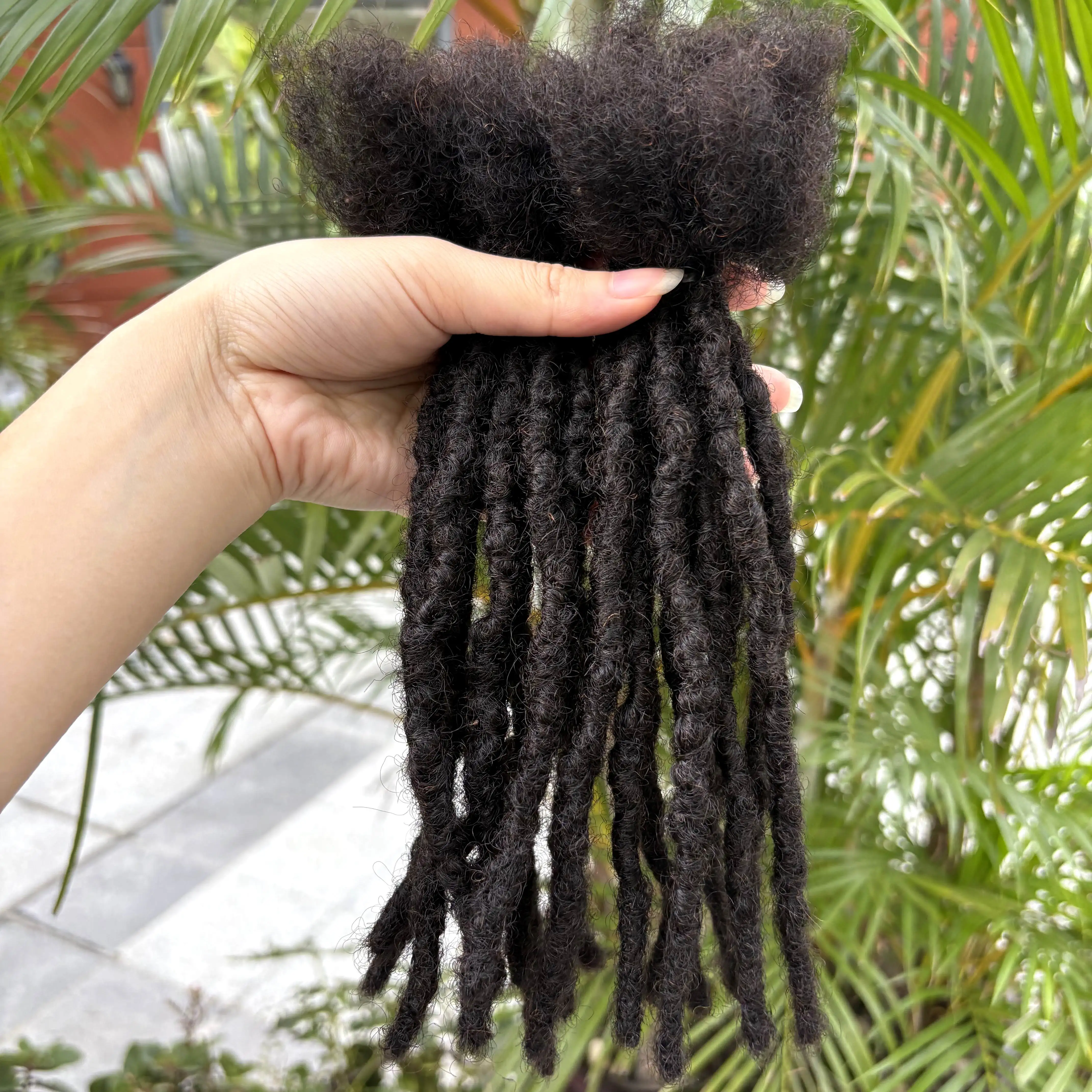 0,1-0,6 cm 4-8 Zoll 100% Echthaar Inter-Loc-Extensions, handgefertigte Dreadlock-Extensions für Männer, Frauen und Kinder, können gefärbt werden – Detail 14