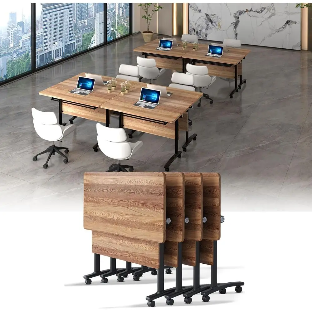 

Регулируемые столы для тренировочных залов с фиксируемыми колесиками и верхним усилительным краем (4 шт., 55,1 дюйма)