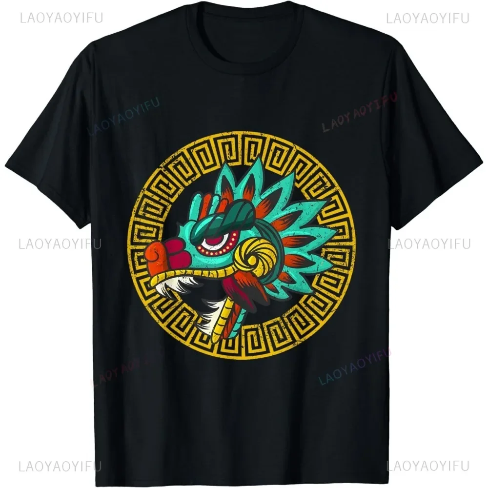 Aztec Feathered Quetzalcoatl Aztec T-Shirt  Kultur Zivilisation Maya Religion Cool Casual Pride T Shirt Men New Fashion Tees