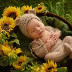 Baby Photography Accessories Retro Pastoral Oil Painting Style Simulation Bright Floral Place Tool Newborn Photo Shooting Props