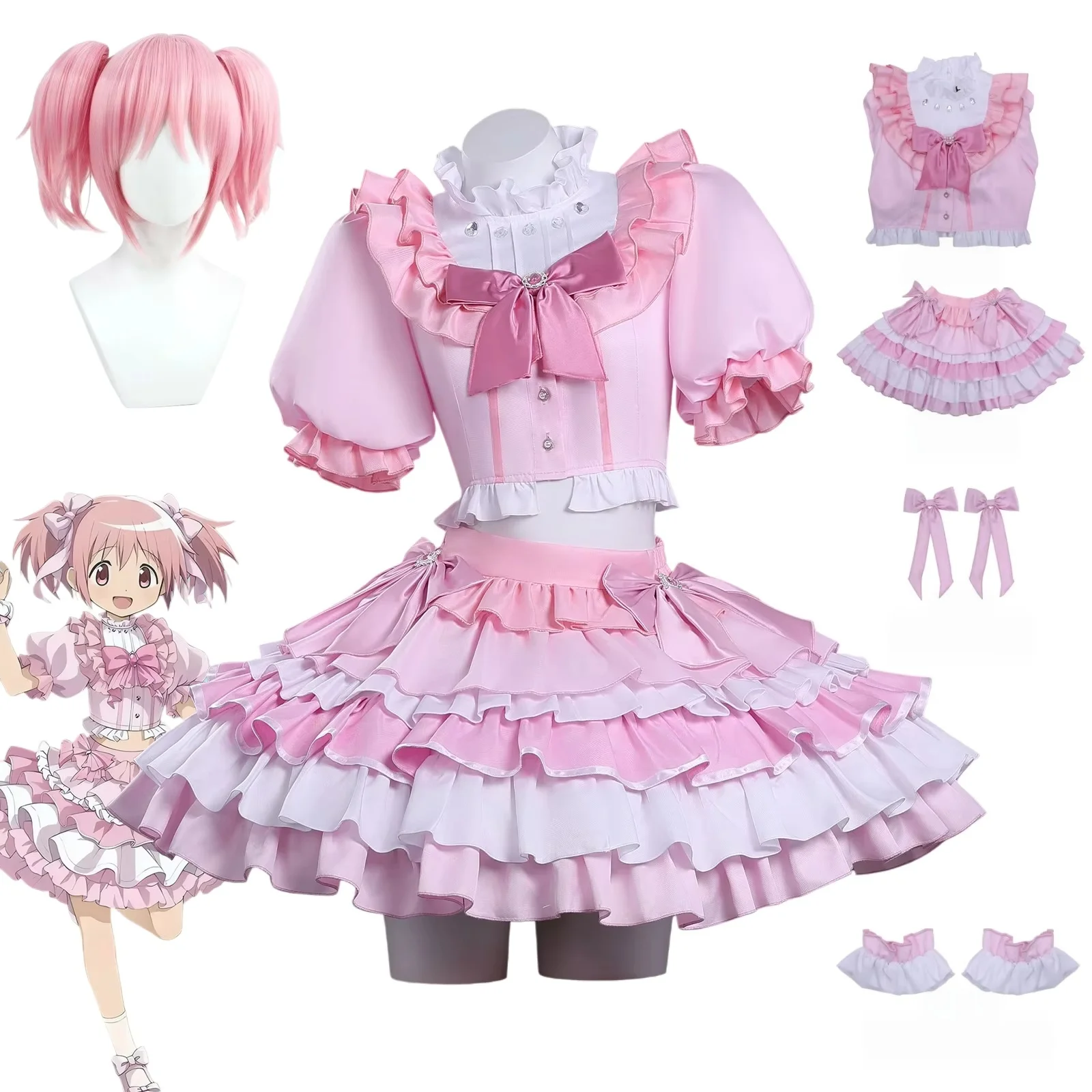 kaname-madoka-rose-blanc-robe-cosplay-costume-perruque-anime-puella-magi-madoka-magica-femme-noel-halloween-fete-vetements-﻿