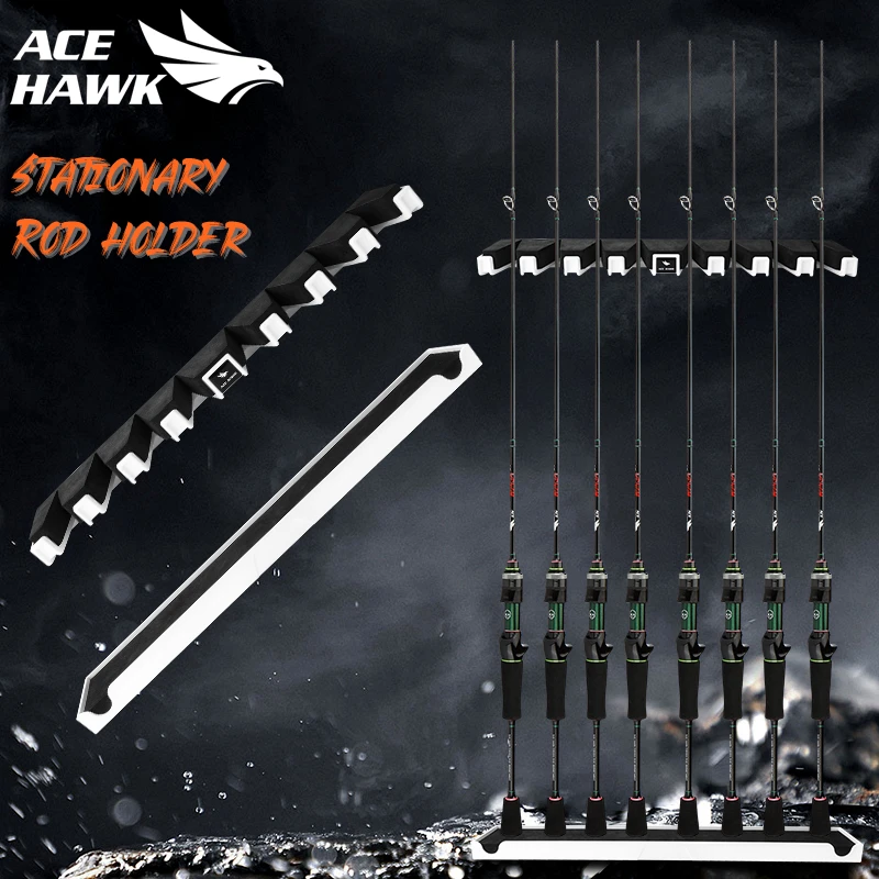 

Ace Hawk 8 Fishing Rods Wall Mount Holder 2 Model Vertical Lateral Installation Pole Storage Rack Bracket