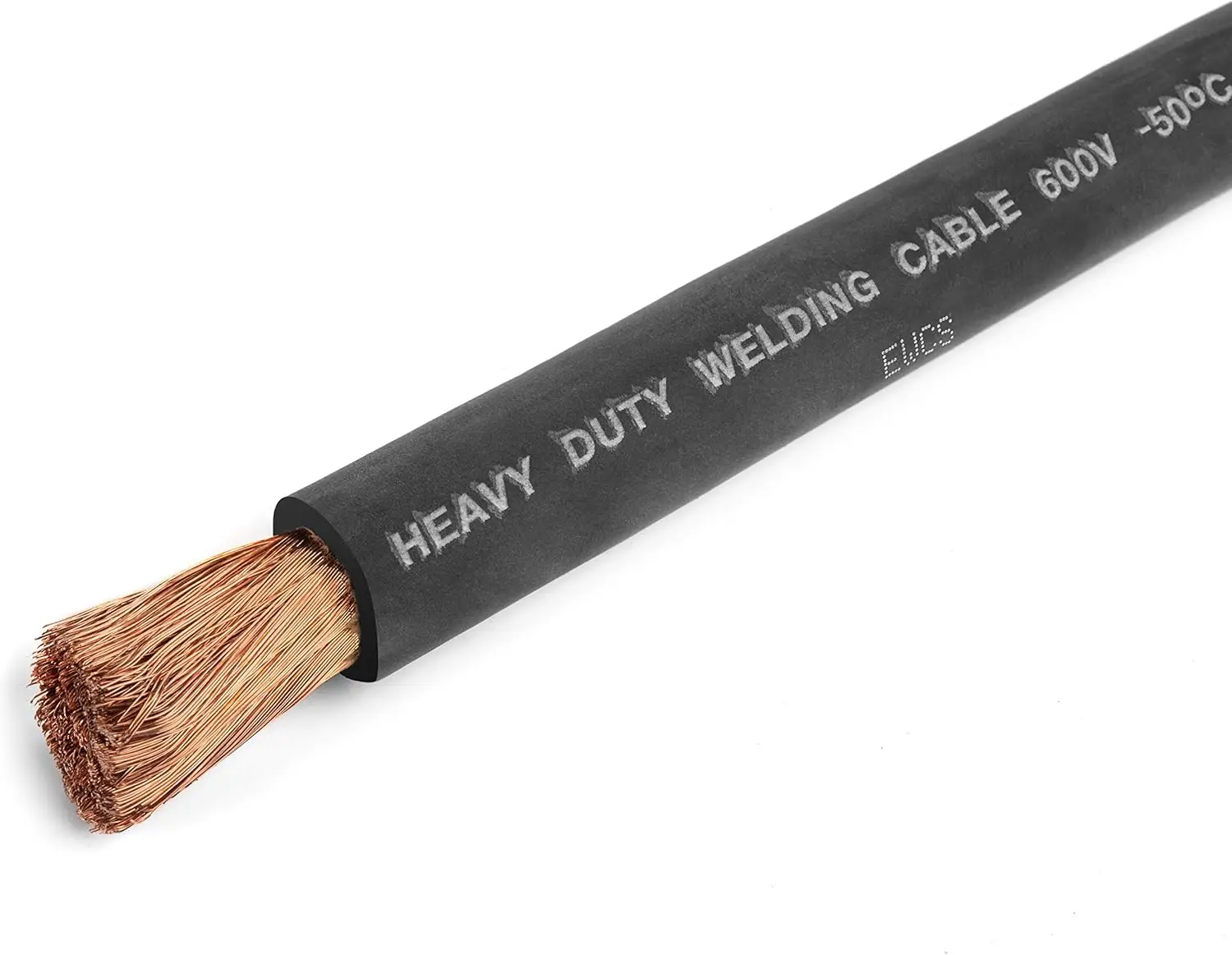 1/0 Gauge Premium Extra Flexible Welding Cable 600 Volt - Back - 100 Feet - Made in The USA