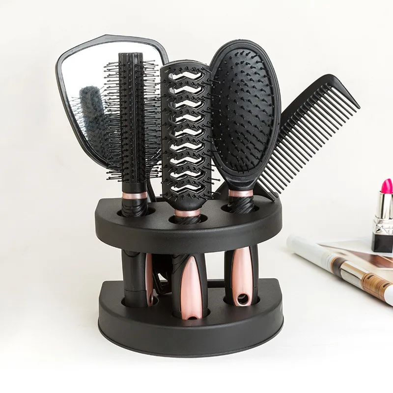 5Pcs Salon Barber Comb PP Storage Stand For Hairdressing Combs Brushes Scissors Iron Roll Organizer Rack Hair Styling Holder