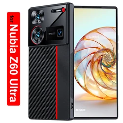 Shockproof Funda for Nubia Z60 Ultra Case Luxury Fiber Texture PU Leather Protection Cover for Nubia Z60 Ultra 5G Capa