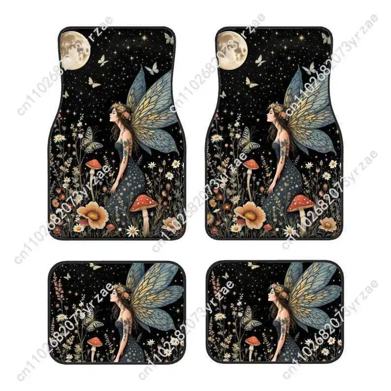 

Fairy Wildflower 4pcs Universal Car Floor Mats All-Season Fashionable Auto Interio Absorbent Non-Slip Washable Car Floor Mats