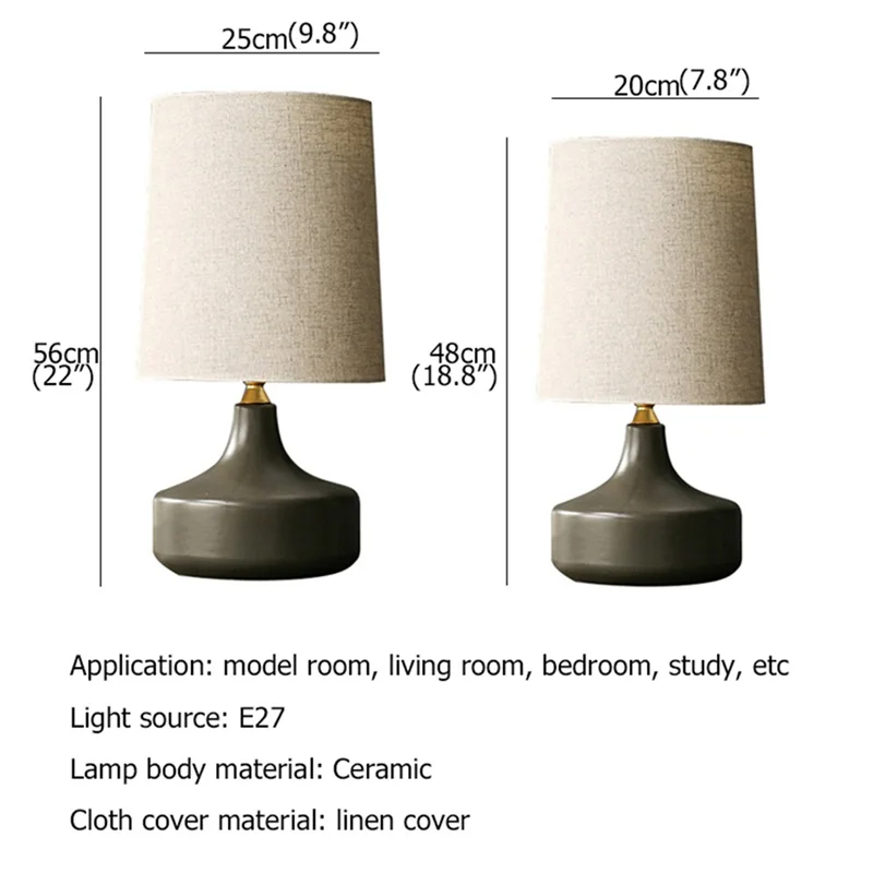 ANITA Nordic Simple Table Lamp Contemporary Ceramic Desk Light LED for Home Bedside Decoration