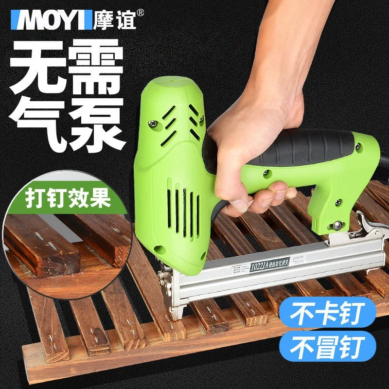 Cordless 2-in-1 Nail Gun - Electric Brad Nailer & Stapler for Woodworking & DIY