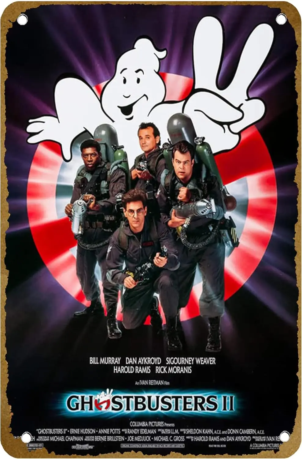 Ghostbusters II (#3 of 4) 1989 Poster Metal Tin sign Logo Family Club Bar Cafe Bedroom Art Wall Decoration Gift