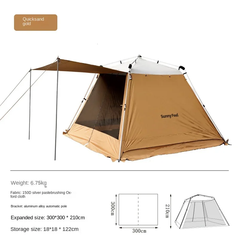 Tenda de acampamento automática espessada ao ar livre, tenda Arbor, toldo protetor solar