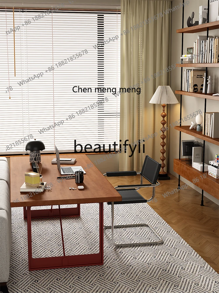 X Solid wood, retro, office log negotiation desk simple workbench