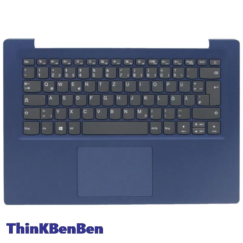 

DE German Blue Keyboard Upper Case Palmrest Shell Cover For Lenovo Ideapad S130 14 130s 14 14IGM 120s 14 14IAP 5CB0R61234