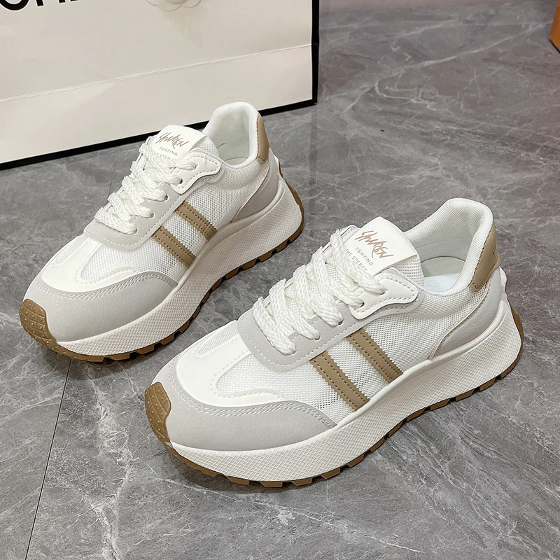 

Chunky Sneakers Women Shoes Lace-Up White Vulcanize Shoes Casual Fashion Dad Shoes Platform Sneakers Basket Zapatillas Mujer