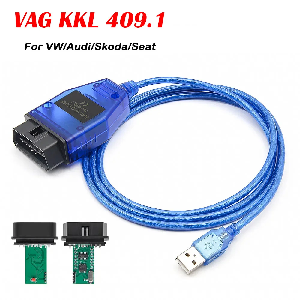 

VAG KKL 409.1 With CH340T OBD 2 OBD2 Car Diagnostic vag com Interface USB Cable 409 For VW/Audi/Skoda/Seat Auto Scanner Tool