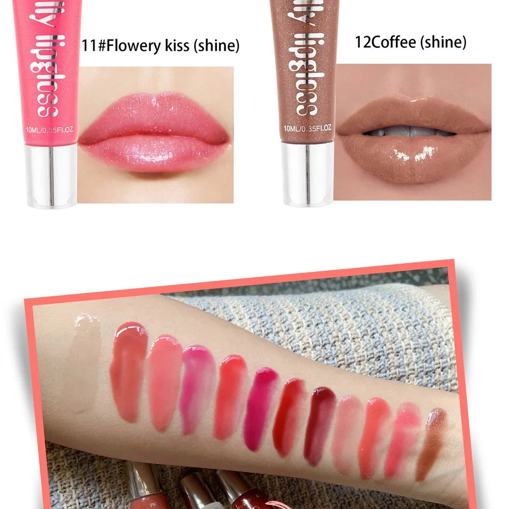 Gelatina Lip Gloss batom hidratante, óleo de preenchimento, antiaderente, duradouro, primer reparador, bálsamo labial, óleo de lábios sexy, cosméticos cuidados